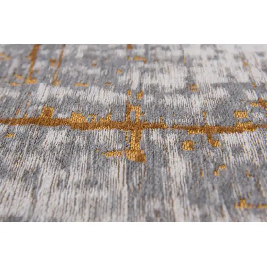 Gray and Gold Abstract Non Skid Area Rug Photo 4