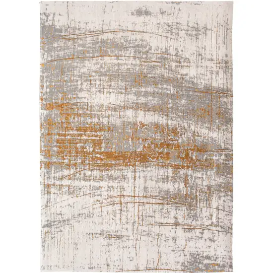 Gray and Gold Abstract Non Skid Area Rug Photo 5