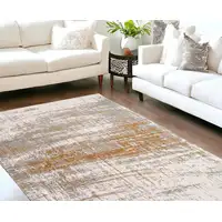 Photo of Gray and Gold Abstract Non Skid Area Rug
