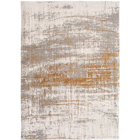 Gray and Gold Abstract Non Skid Area Rug Photo 2