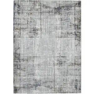 Photo of Gray and Gold Abstract Power Loom Area Rug