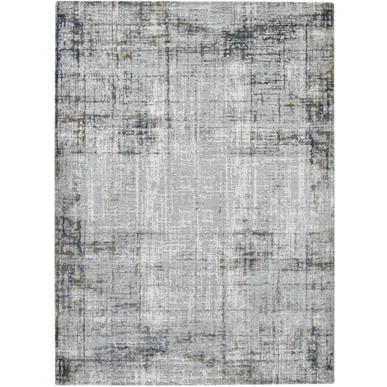 Gray and Gold Abstract Power Loom Area Rug Photo 1