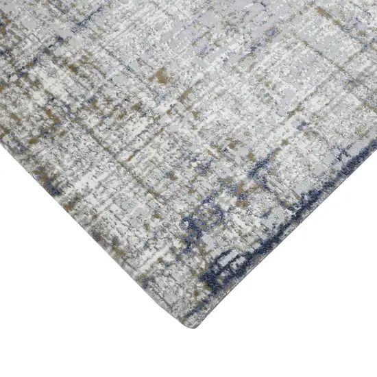 Gray and Gold Abstract Power Loom Area Rug Photo 3