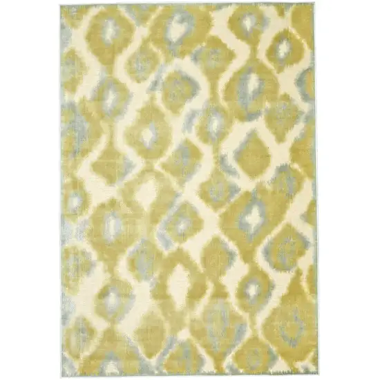 Gray and Gold Abstract Power Loom Area Rug Photo 2