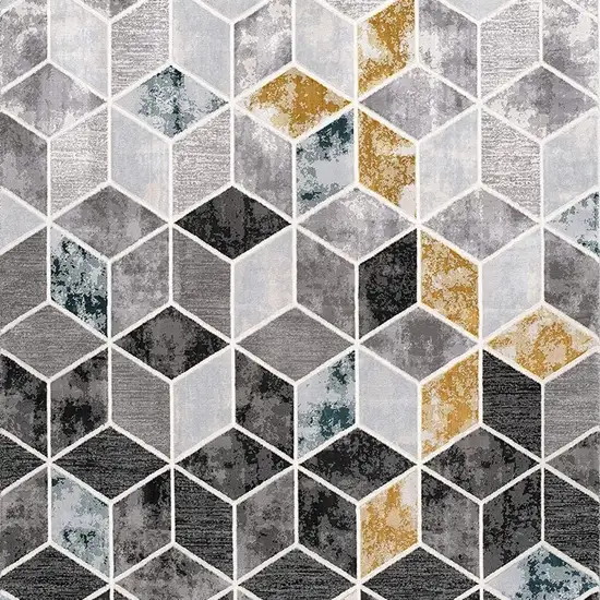 Gray Geometric Power Loom Area Rug Photo 4