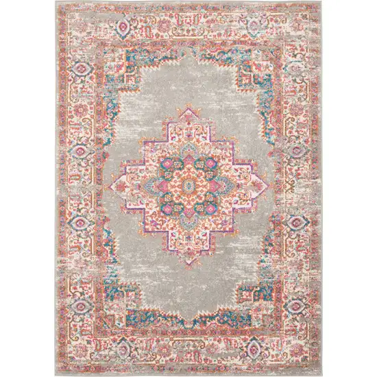 Gray and Gold Medallion Area Rug Photo 1