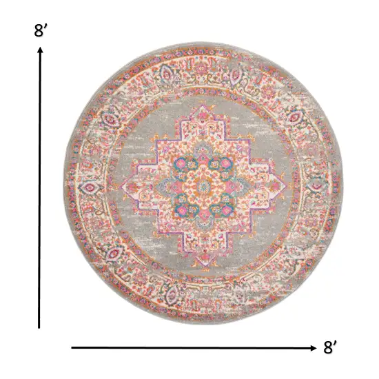 Gray and Gold Medallion Area Rug Photo 2