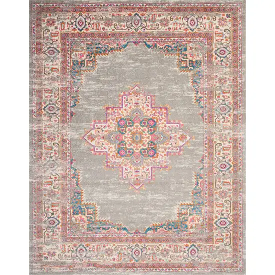 Gray and Gold Medallion Area Rug Photo 1