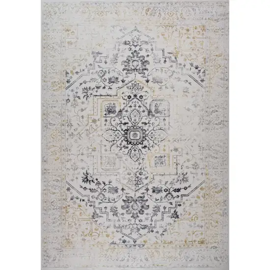 Gray and Gold Oriental Area Rug Photo 1