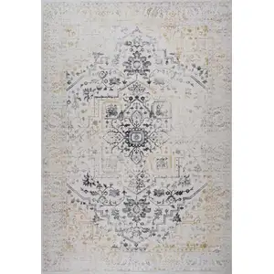 Photo of Gray and Gold Oriental Area Rug