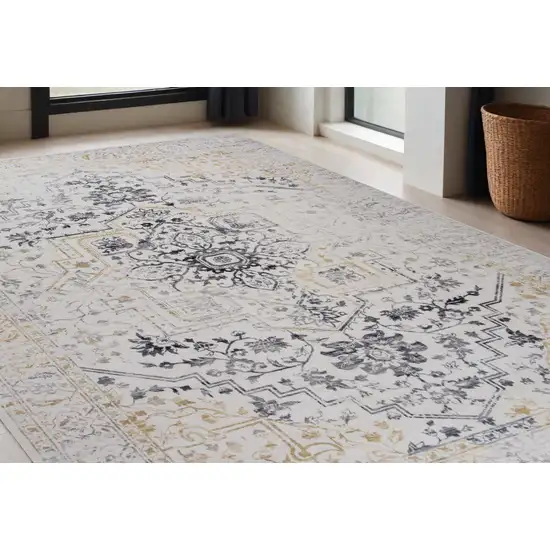 Gray and Gold Oriental Area Rug Photo 1