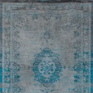 Photo of Gray and Green Medallion Non Skid Area Rug