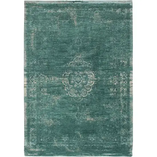 Gray and Green Medallion Non Skid Area Rug Photo 2