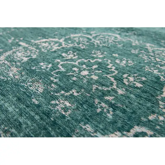 Gray and Green Medallion Non Skid Area Rug Photo 7