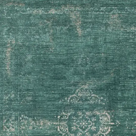 Gray and Green Medallion Non Skid Area Rug Photo 5