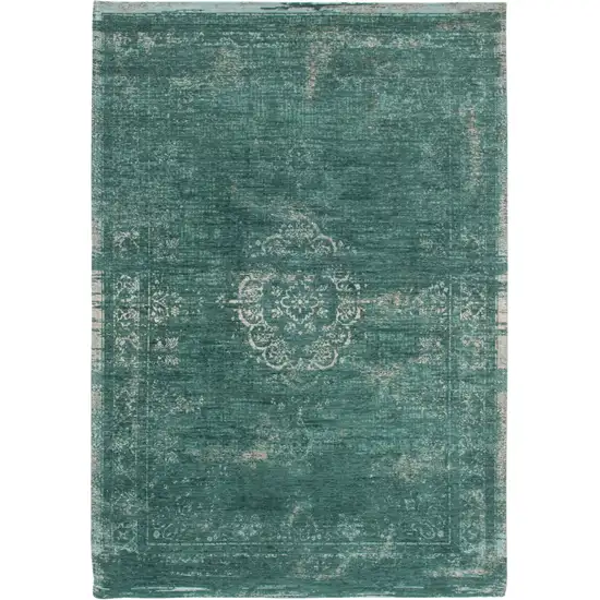 Gray and Green Medallion Non Skid Area Rug Photo 6