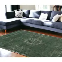 Photo of Gray and Green Medallion Non Skid Area Rug