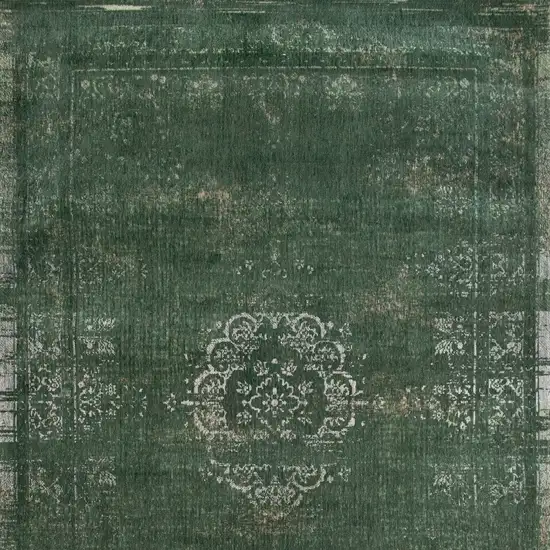 Gray and Green Medallion Non Skid Area Rug Photo 6