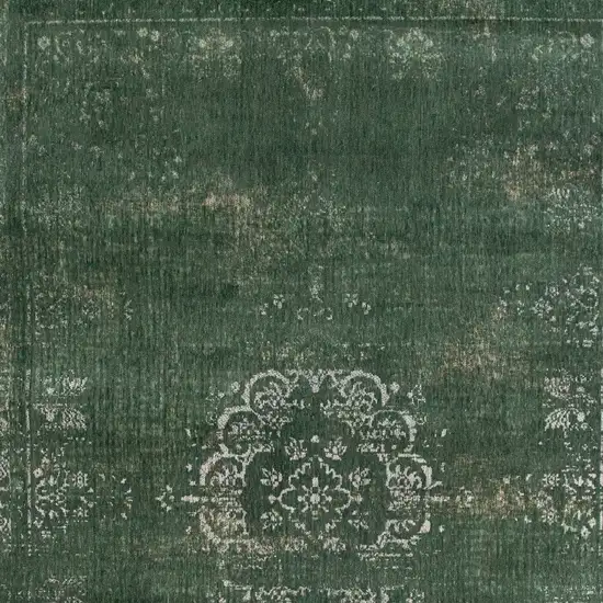 Gray and Green Medallion Non Skid Area Rug Photo 5