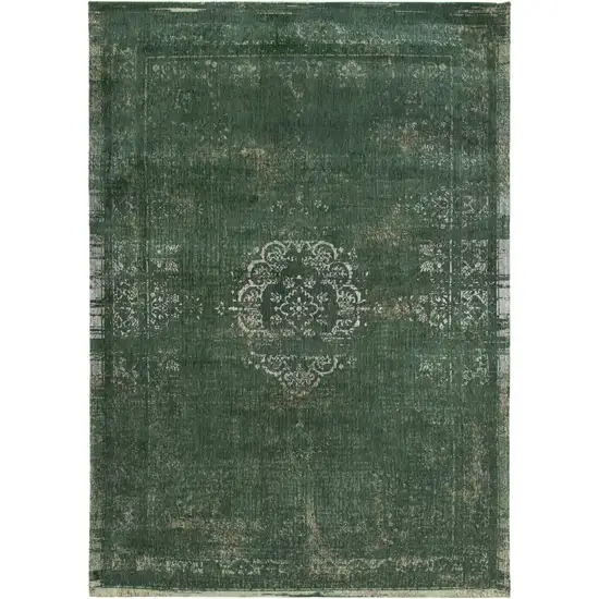 Gray and Green Medallion Non Skid Area Rug Photo 2