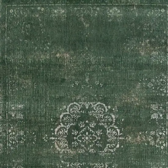 Gray and Green Medallion Non Skid Area Rug Photo 5