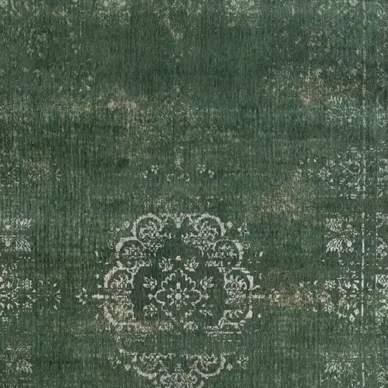 Gray and Green Medallion Non Skid Area Rug Photo 5