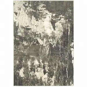 Photo of Gray and Ivory Abstract Area Rug