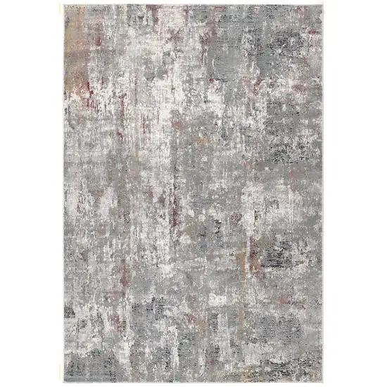 Gray And Ivory Abstract Area Rug Photo 4