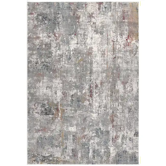 Gray and Ivory Abstract Area Rug Photo 4