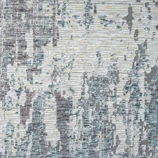 Gray and Ivory Abstract Area Rug Photo 4