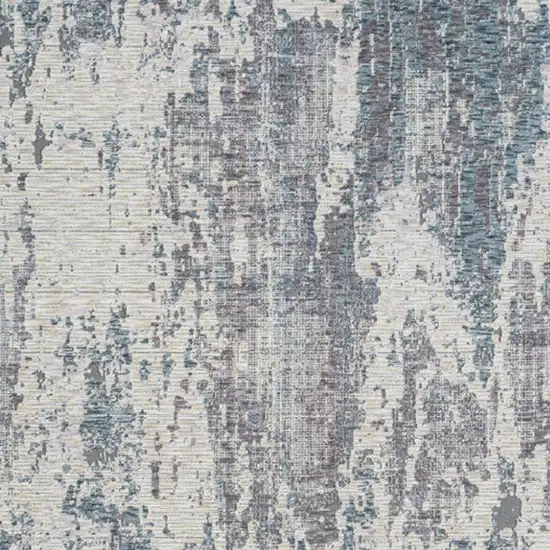 Gray and Ivory Abstract Area Rug Photo 5