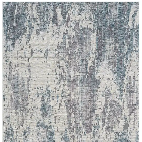 Gray and Ivory Abstract Area Rug Photo 6