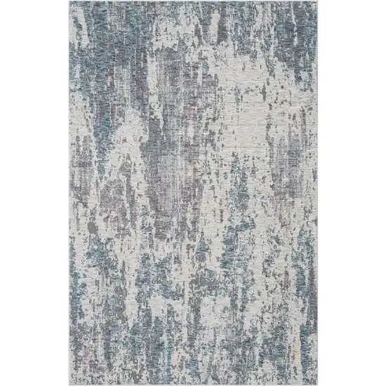 Gray and Ivory Abstract Area Rug Photo 6