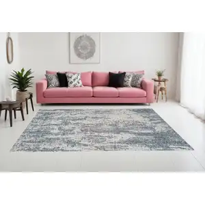 Photo of Gray and Ivory Abstract Area Rug