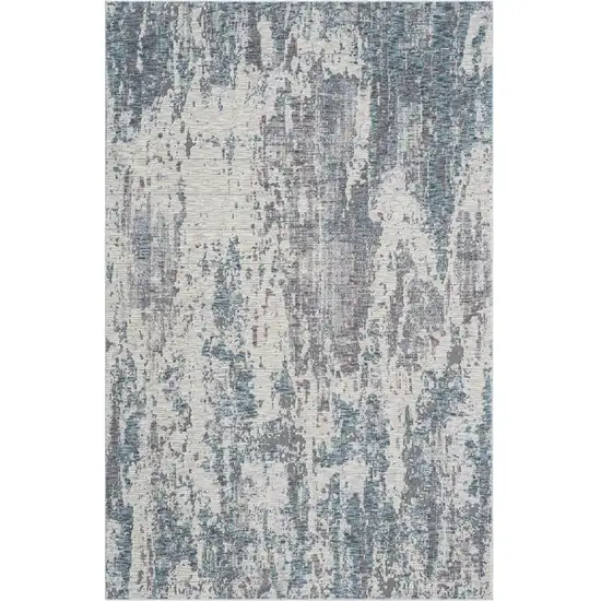 Gray and Ivory Abstract Area Rug Photo 2