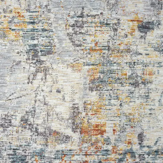 Gray and Ivory Abstract Area Rug Photo 5