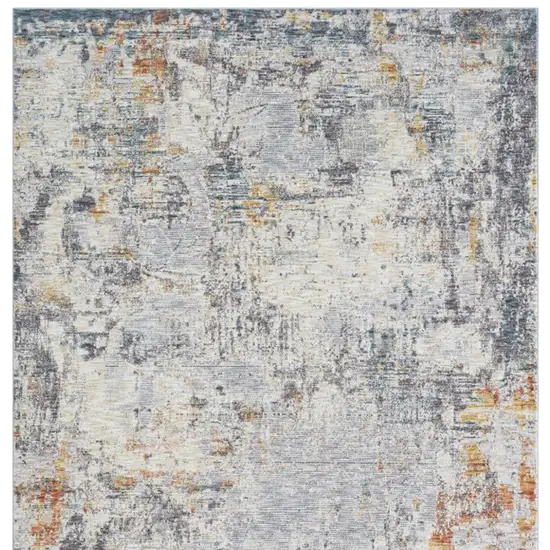 Gray and Ivory Abstract Area Rug Photo 7