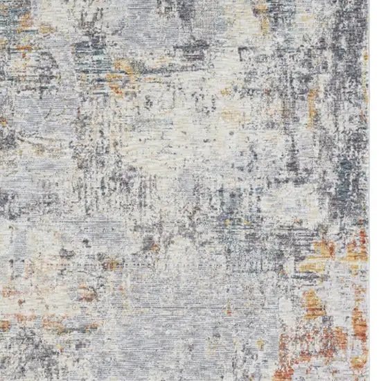 Gray and Ivory Abstract Area Rug Photo 6