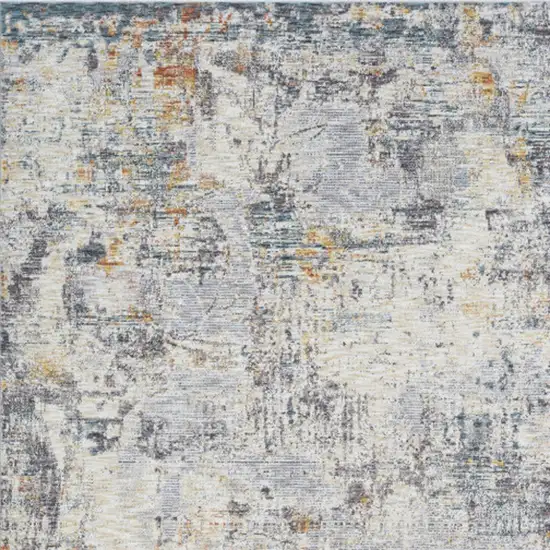 Gray and Ivory Abstract Area Rug Photo 6