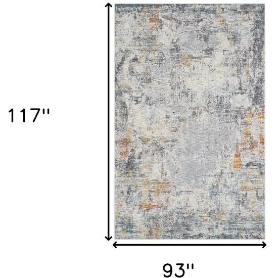 Gray and Ivory Abstract Area Rug Photo 3