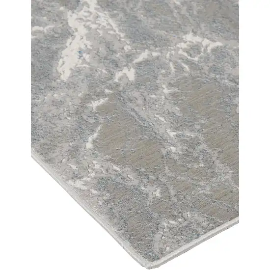 Gray and Ivory Abstract Area Rug Photo 5