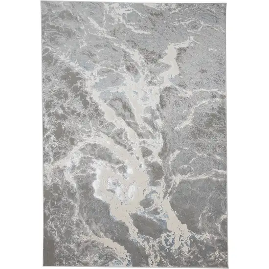 Gray and Ivory Abstract Area Rug Photo 2