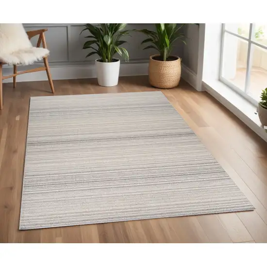 Gray and Ivory Abstract Area Rug Photo 1