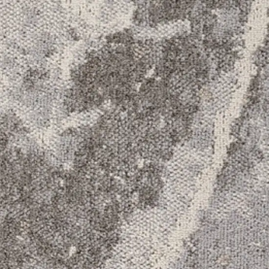 Gray and Ivory Abstract Area Rug Photo 5