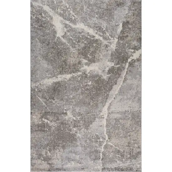 Gray and Ivory Abstract Area Rug Photo 2