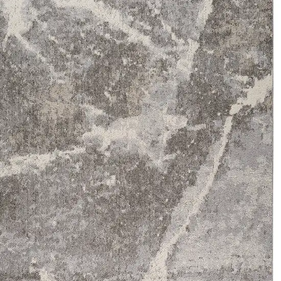 Gray and Ivory Abstract Area Rug Photo 8