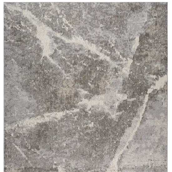 Gray and Ivory Abstract Area Rug Photo 4