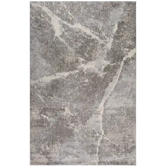 Gray and Ivory Abstract Area Rug Photo 2