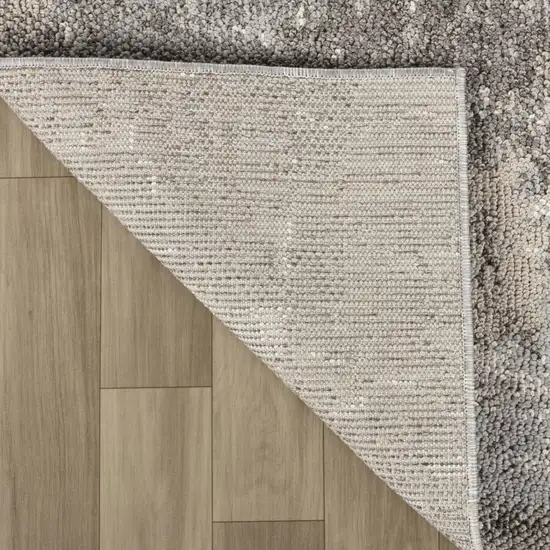 Gray and Ivory Abstract Area Rug Photo 6