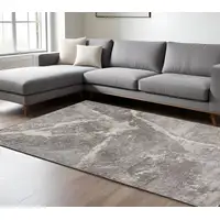 Photo of Gray and Ivory Abstract Area Rug